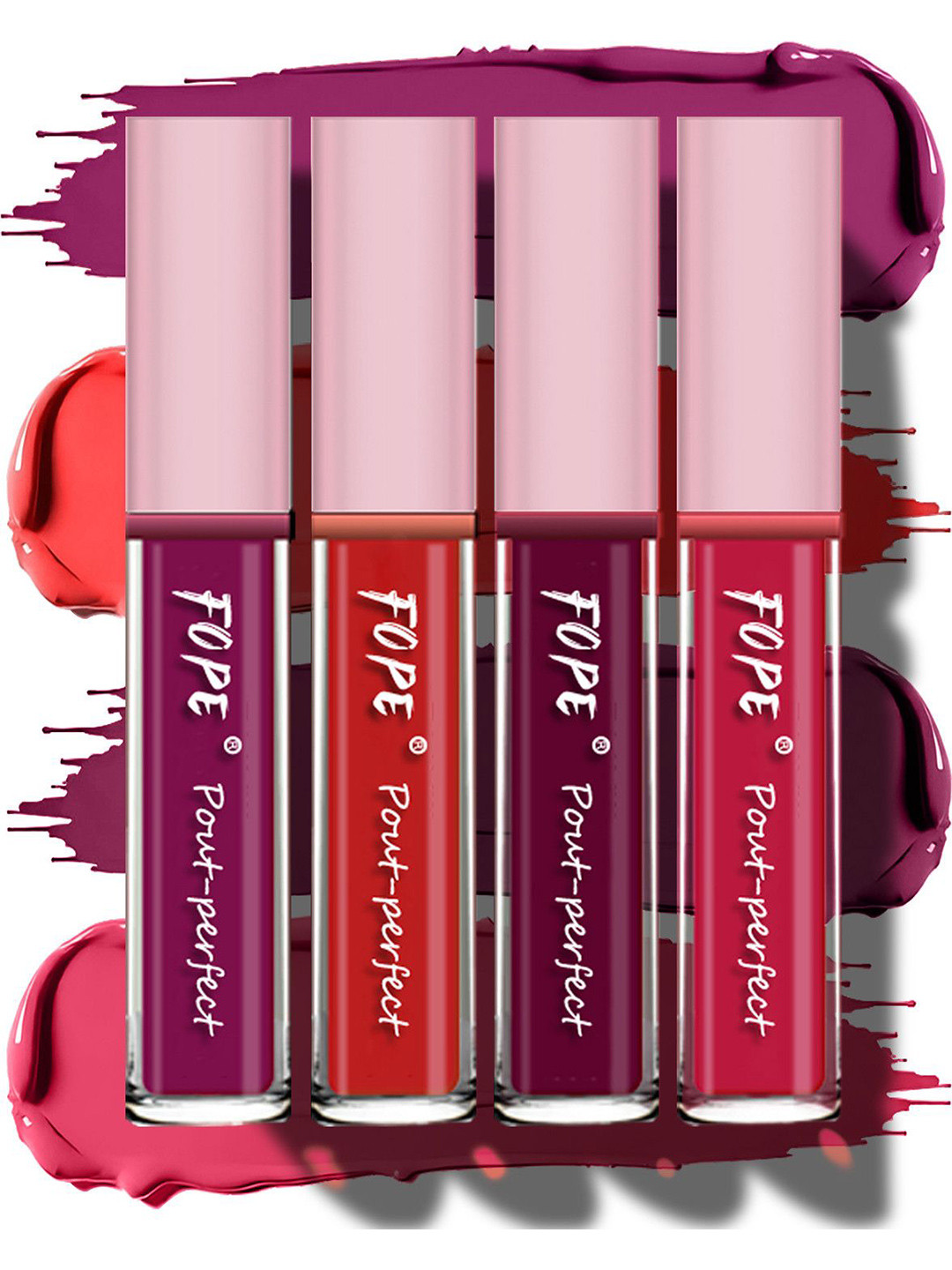 FOPE Set Of 4 Pout Perfect Matte Liquid Lipstick - 4 ml Each - 01-04-07-11