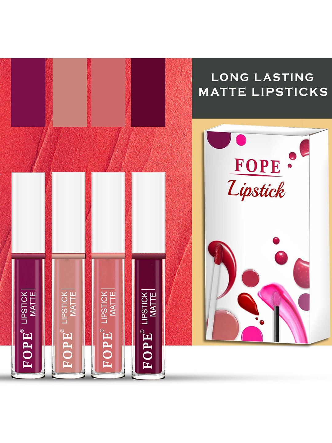 FOPE Revolutionary Set Of 4 Long Lasting Matte Liquid Lipstick-4 ml Each
