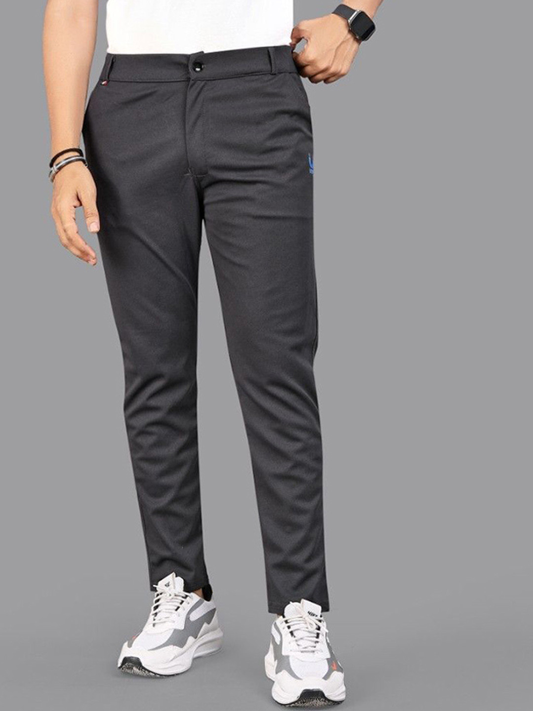 ISUEL FAB Men's Solid Regular Fit Formal Trousers