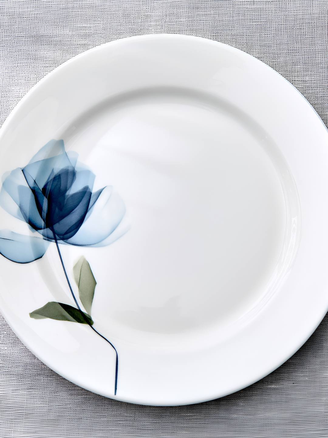 Home Centre Lucas Cobalt White Porcelain Dinner Plate