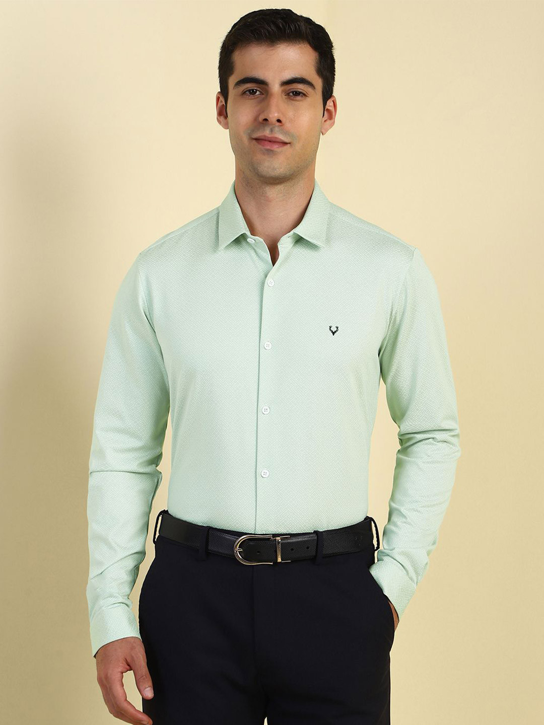 Allen Solly Men Textured Slim Fit Cotton Shirts