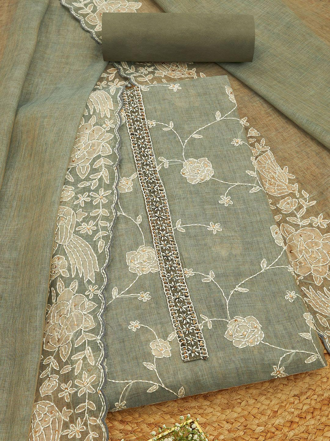 Soch Embroidered Linen Unstitched Dress Material