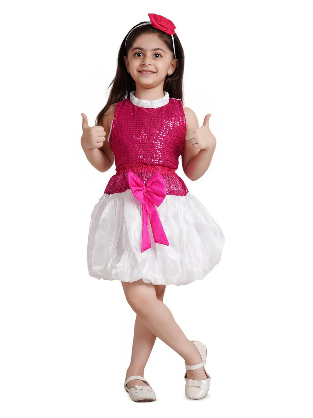 Kaku Fancy dresses Girls Top With Skirt And Hairband Princess Costume