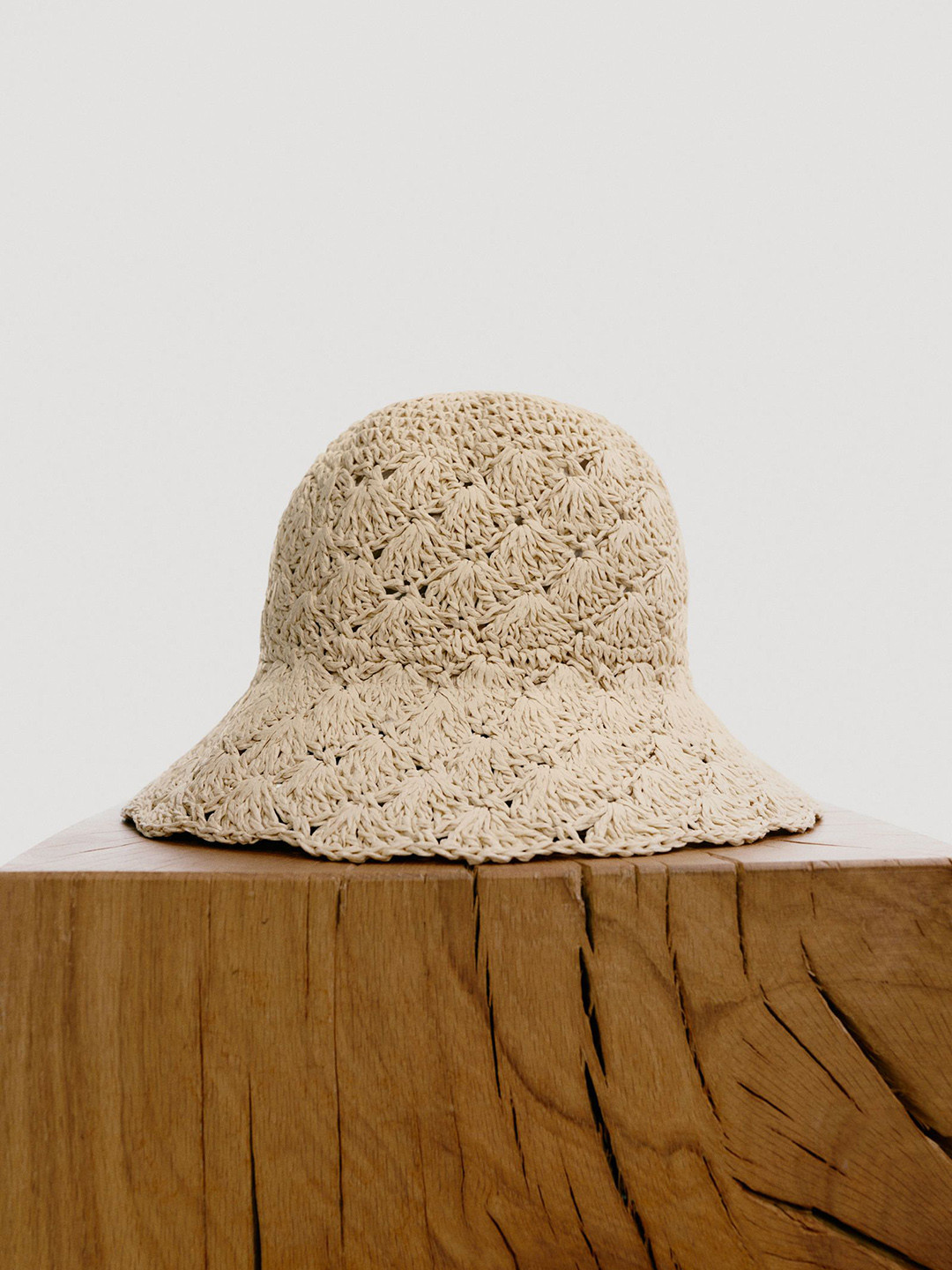 H&M Crocheted Straw Bucket Hat