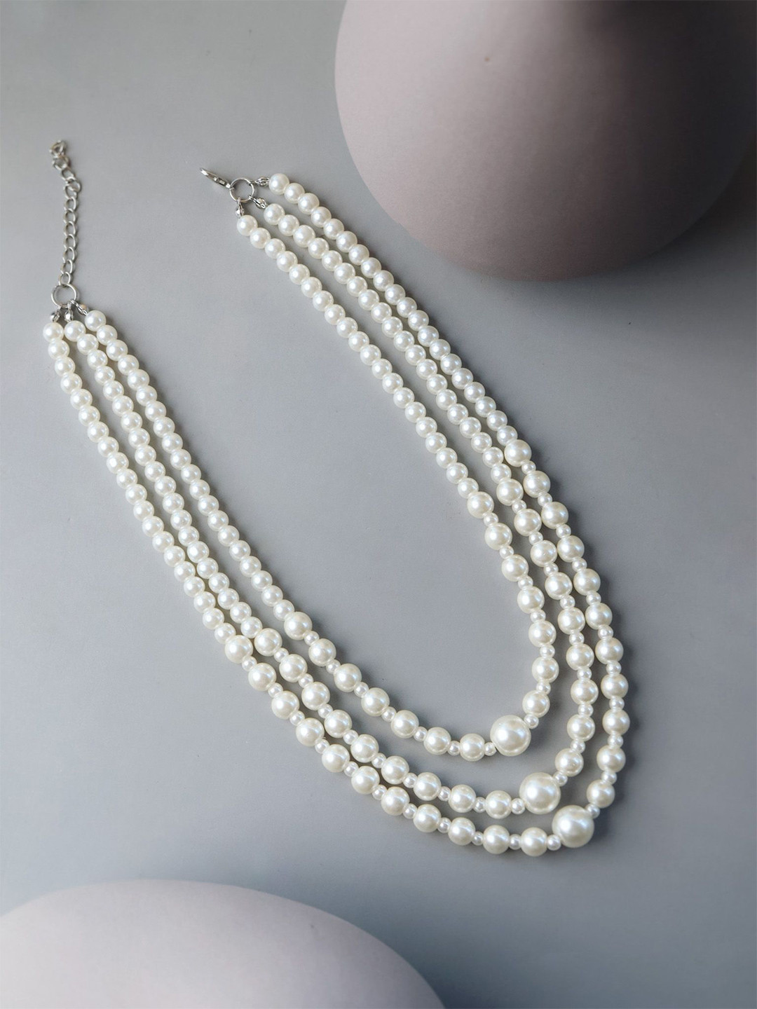 CURIO COTTAGE Gold-Plated Pearls Beaded Layered Necklace