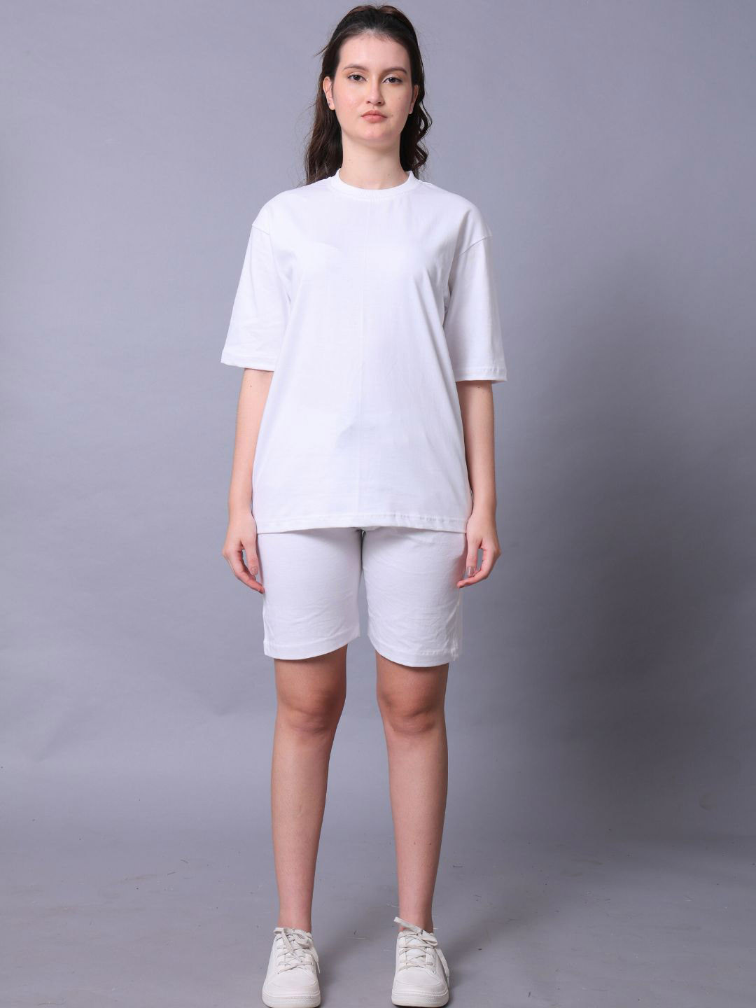 Lazy Lush Round Neck T-Shirt With Shorts Co-Ords