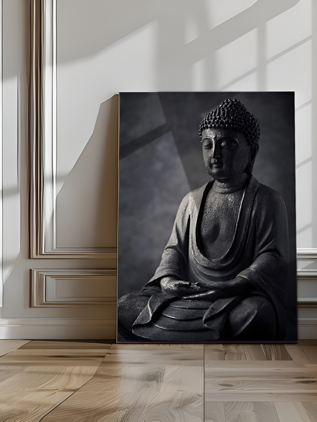 Eurotex Black And Grey Canvas Religious Wall Paintings