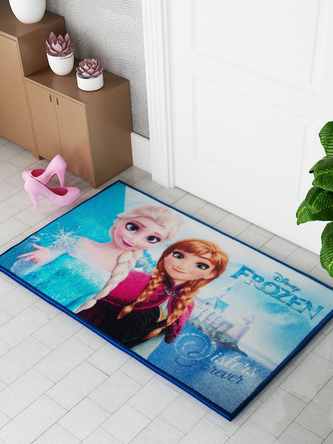 Athom Living Disney Frozen Anna & Elsa Sister Forever Printed Anti-Skid Doormats