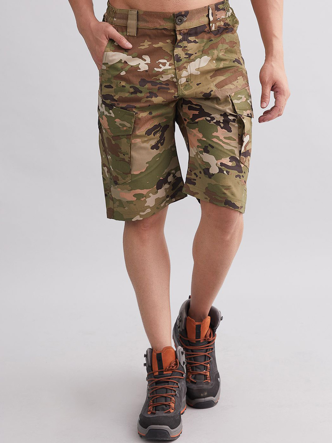 MOUNTMILLER Men's Camouflage Printed Mid Rise Explorer Ripstop Tactical Short