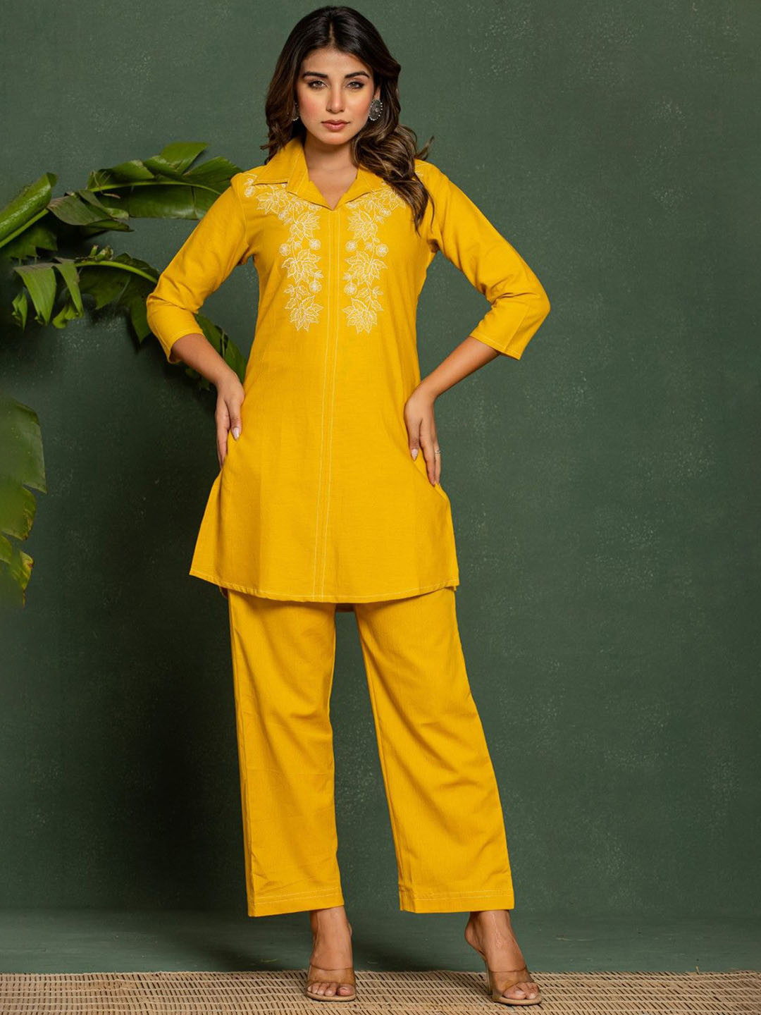 AUTUMN LANE Bhavna Amber Embroidered Co-Ord Set