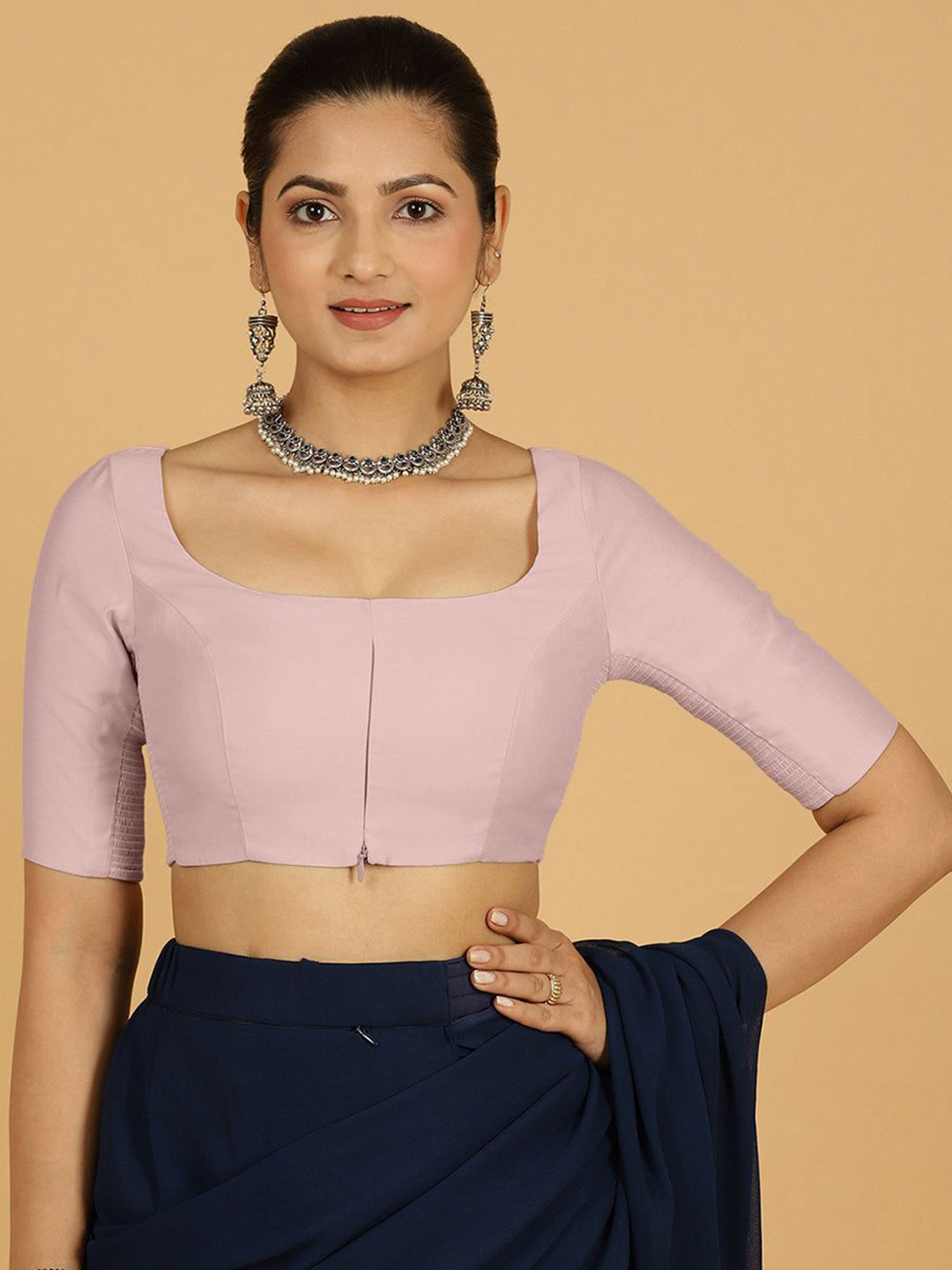 Binks Nidhi x Rozaana Elbow Sleeves Saree Blouse