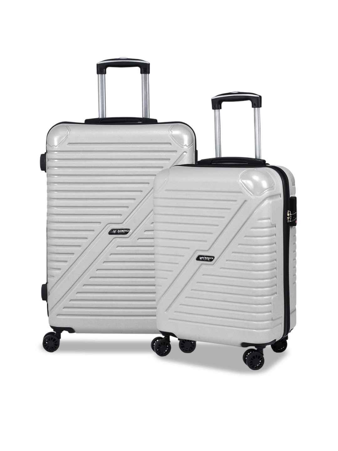 ACEPACK Starlink Set Of 2 Textured Hard Sided Medium & Large Trolley Bags