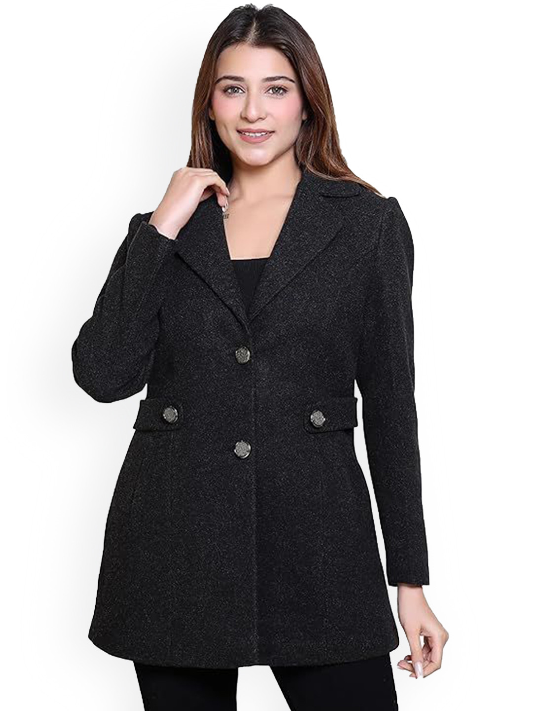 COMFY SPARROW Collared Neck Overcoat