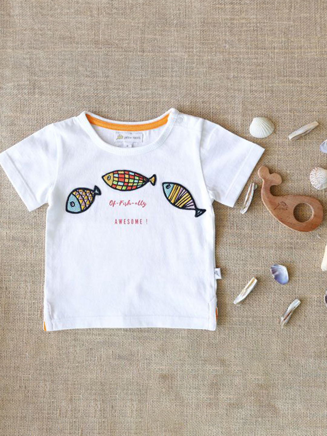 Yellow Rabbit Kids Graphic Embroidered Cotton T-shirt