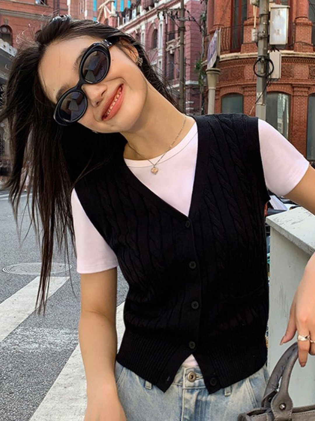 KPOP Women Vertical Stripes Solid Crop Top