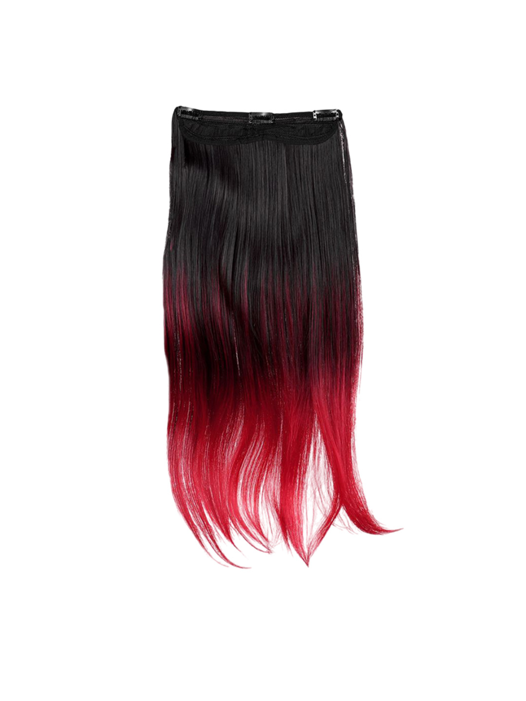 Stasia Street Clip-In Straight Ombre Scalp Topper Hair Extension - Red - 20 Inch