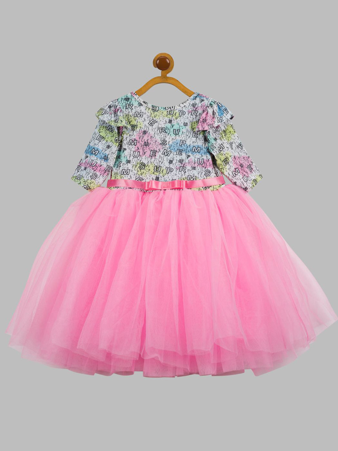 Toy Balloon kids Floral Print Flared Sleeve Fit & Flare Dress