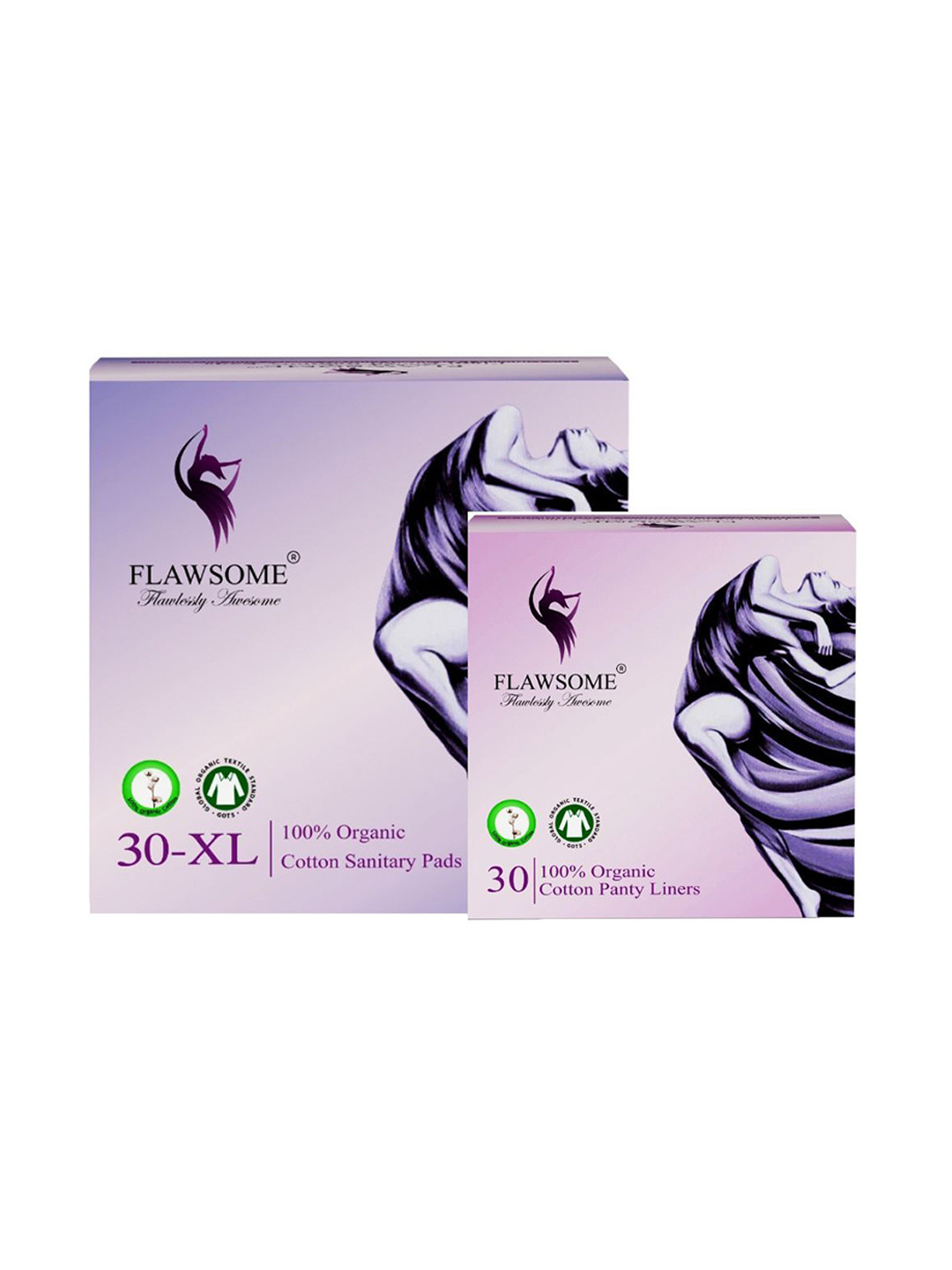 Flawsome Set Of 2 Panty Liner & Sanitary Pads XL - 30 Pcs Each