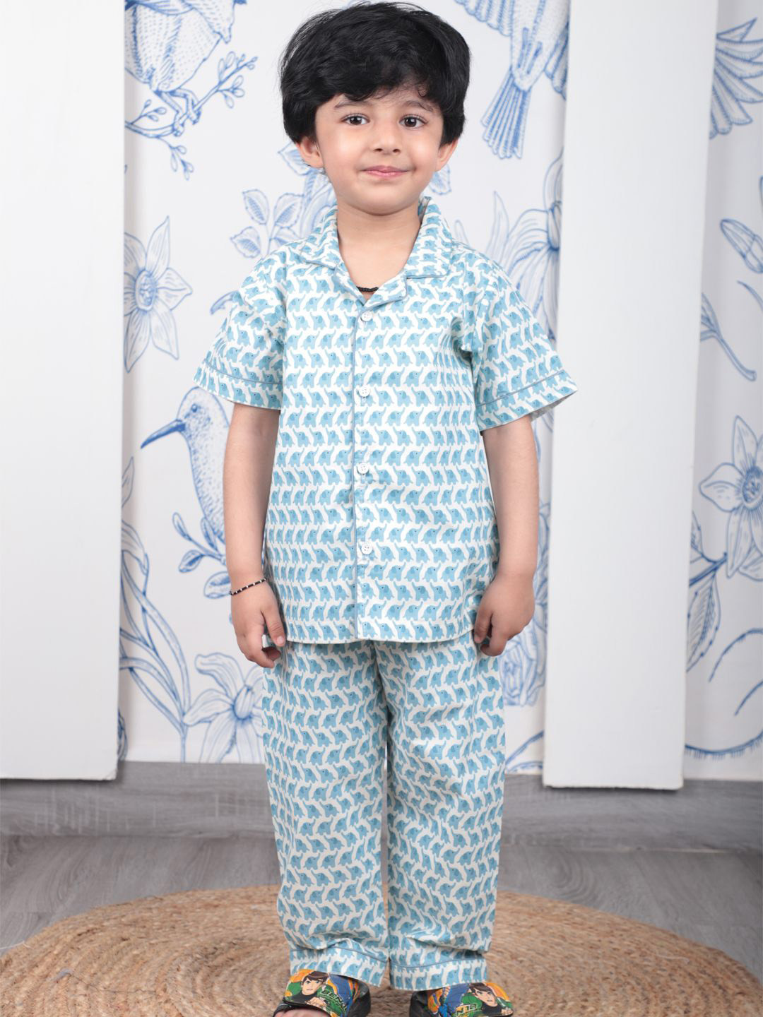 Polka Tots Unisex Kids Printed Night suit