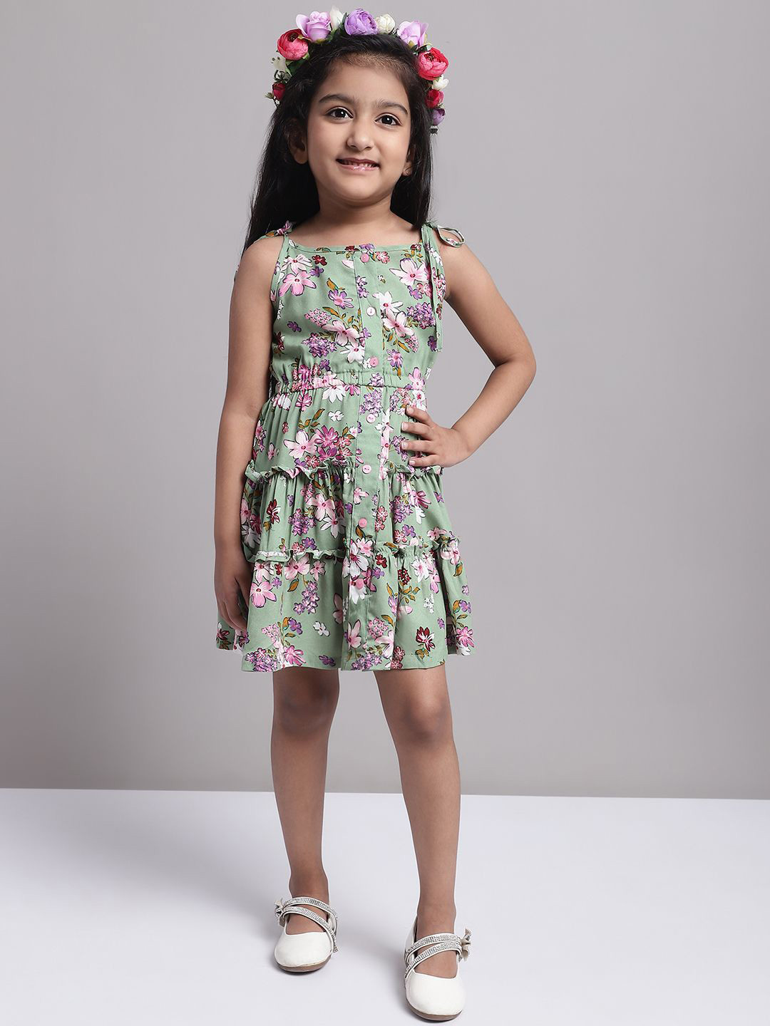 Superminis Floral Print A-Line Dress