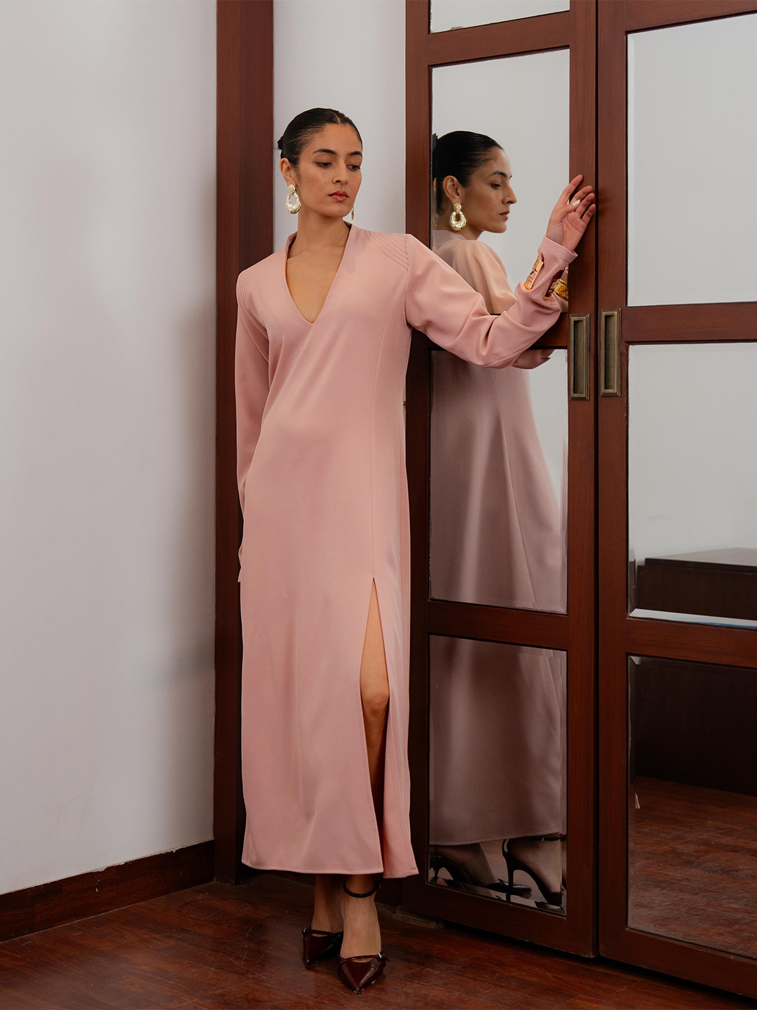 UNRUSH Dusky Pink Maxi Dress