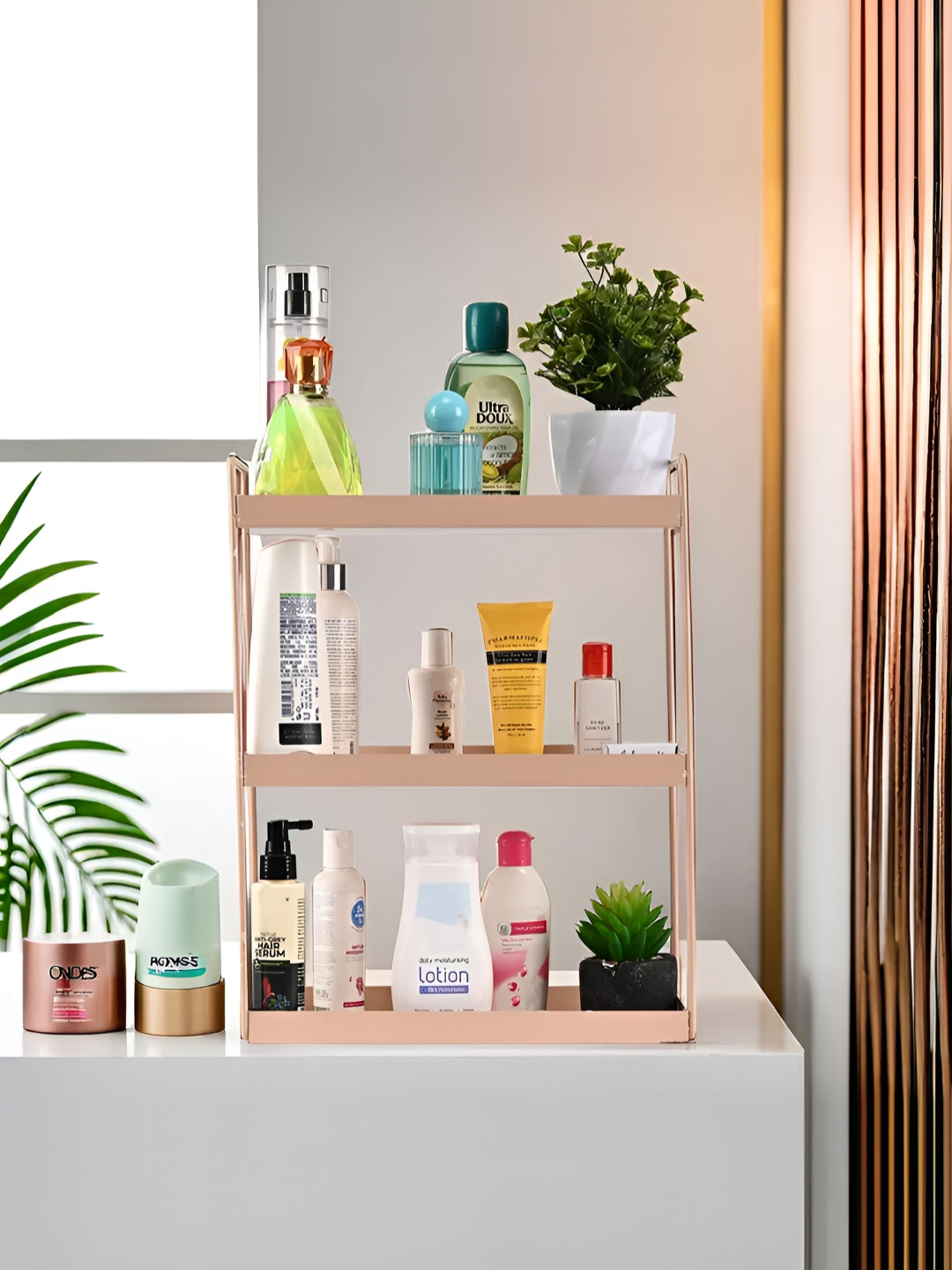 Myntra Elegant Homes Peach 3-Tier Bathroom Multi-Utility Organiser