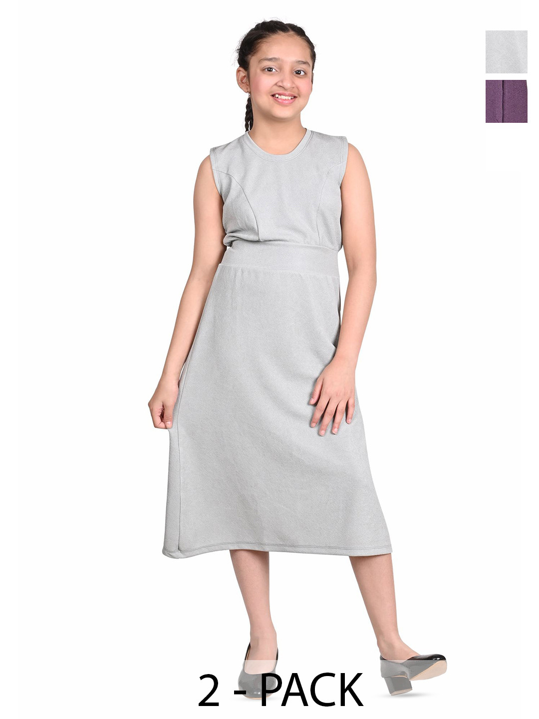 BAESD Girl's Pack Of 2 A-Line Midi Dress