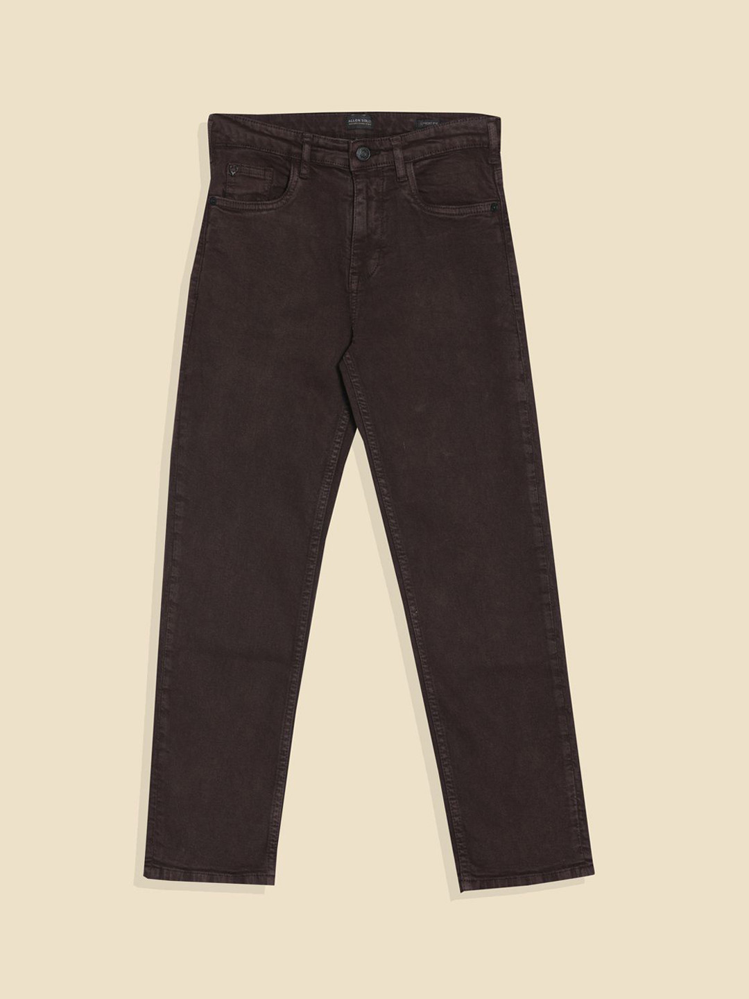Allen Solly Kids-Boys Brown Regular Fit Mid-Rise Jeans