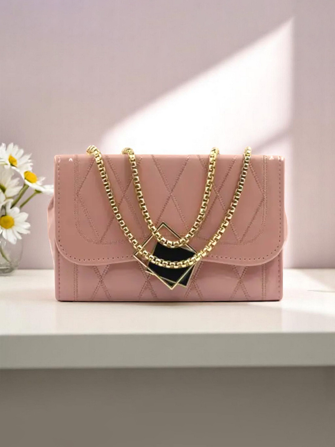 CLARIS JAMES Women Textured Crossbody Quilted Sling Bag