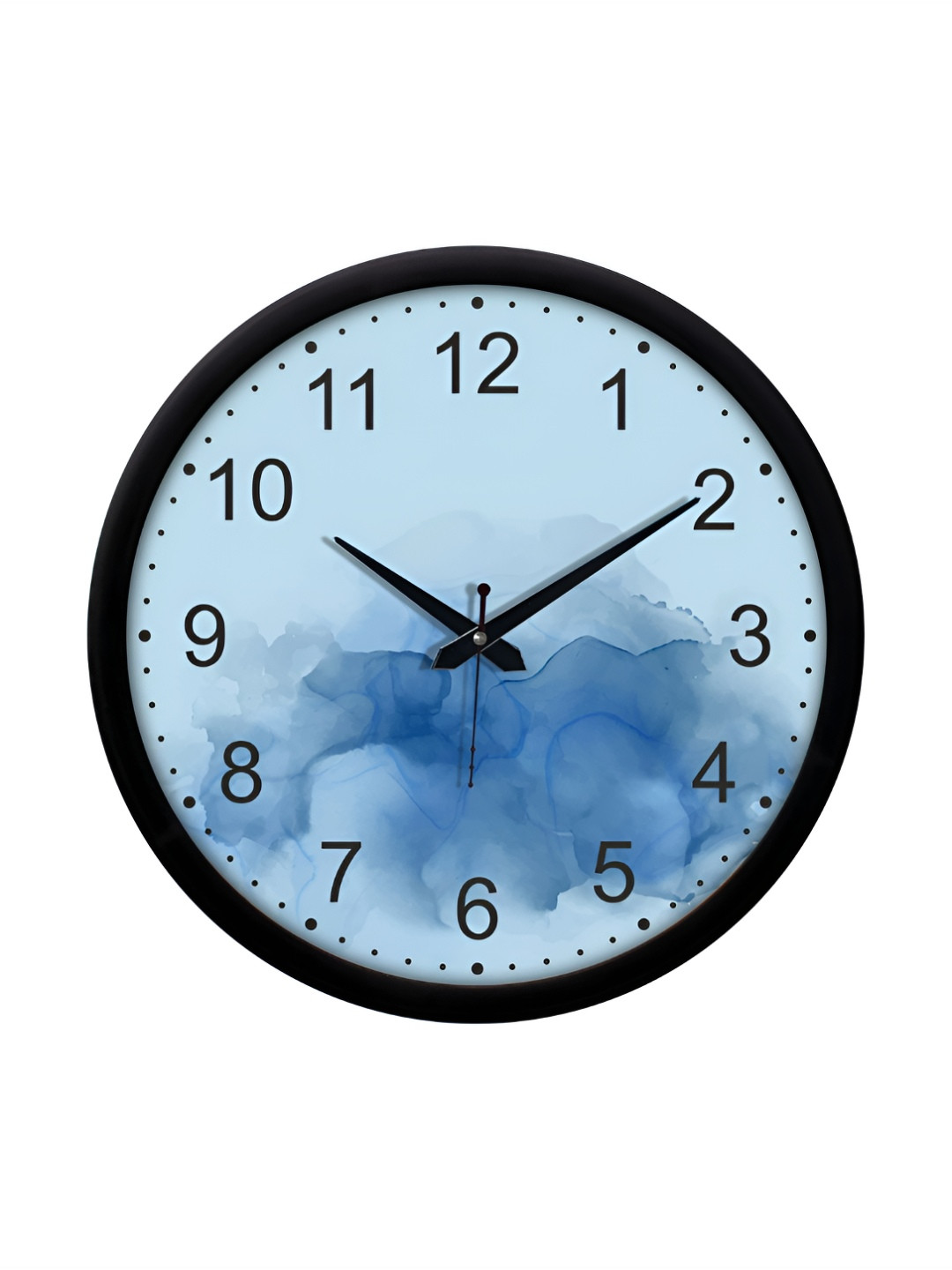 Aura Black Plastic Large Display Round Battery Analogue Wall Clock-30cm