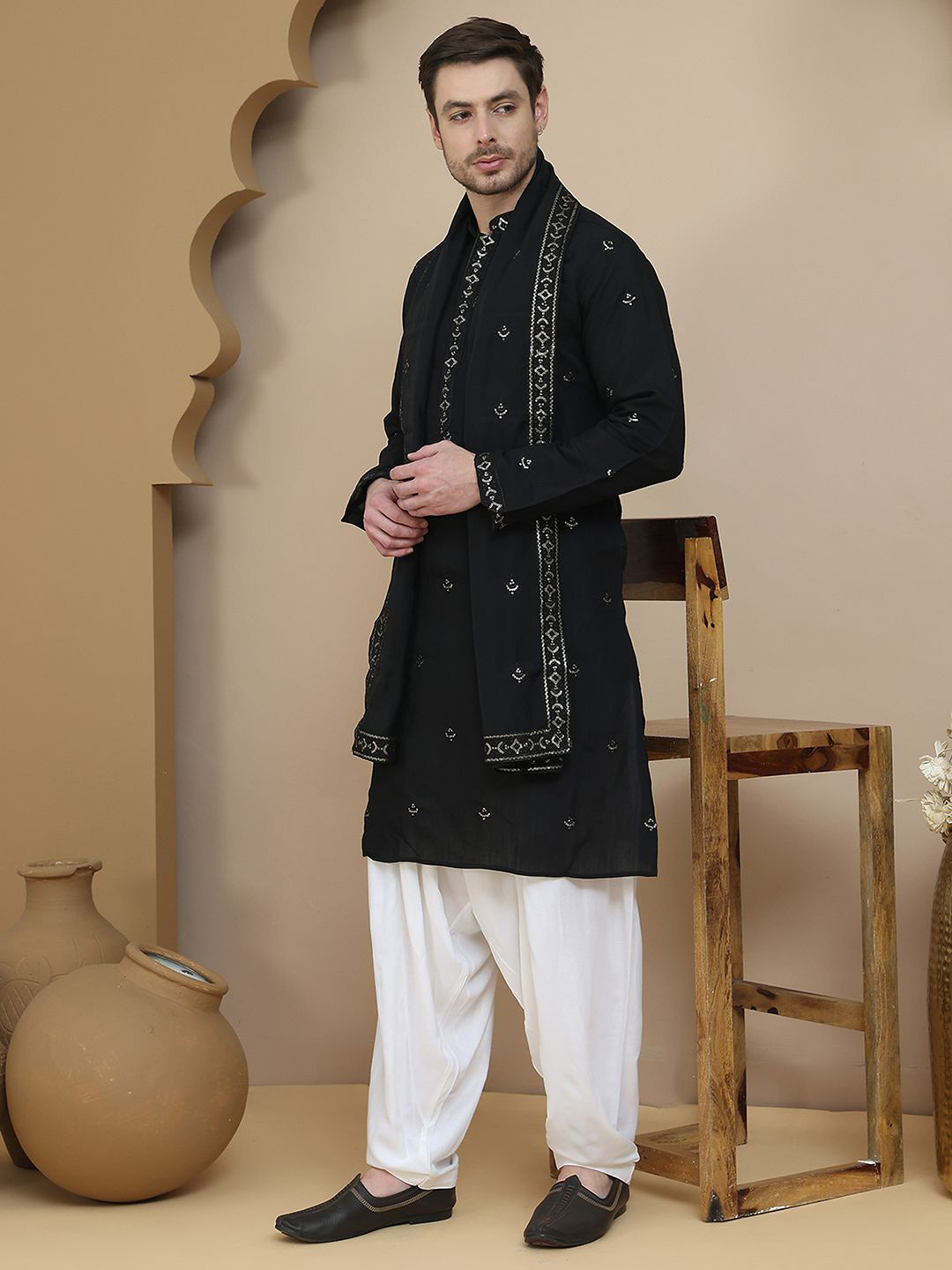 JompersEmbroidered Kurta Salwar with Dupatta Set