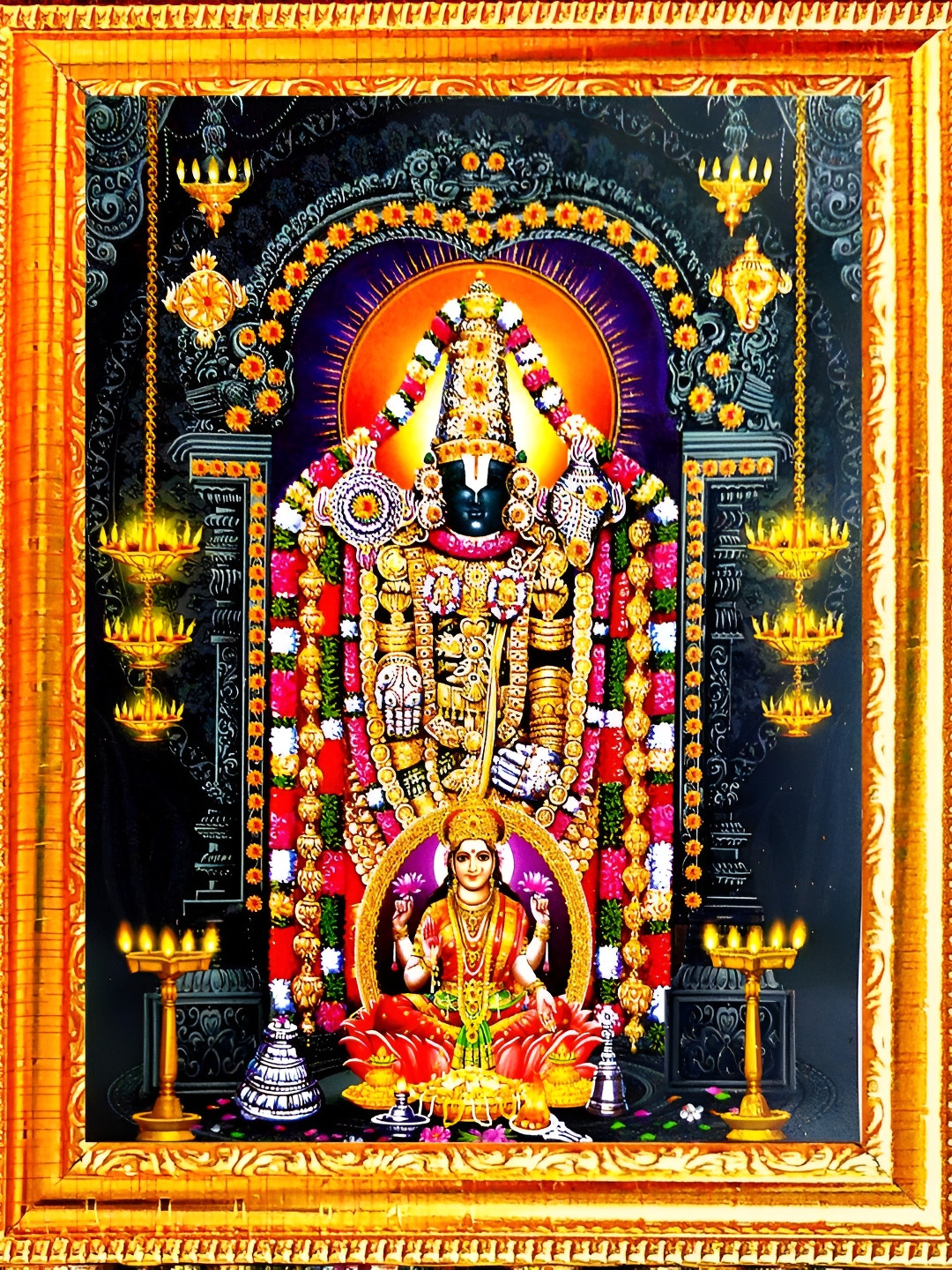 SUNINOW Wood Glossy Hanging Pooja Room Spiritual Wall Decor-11.4In