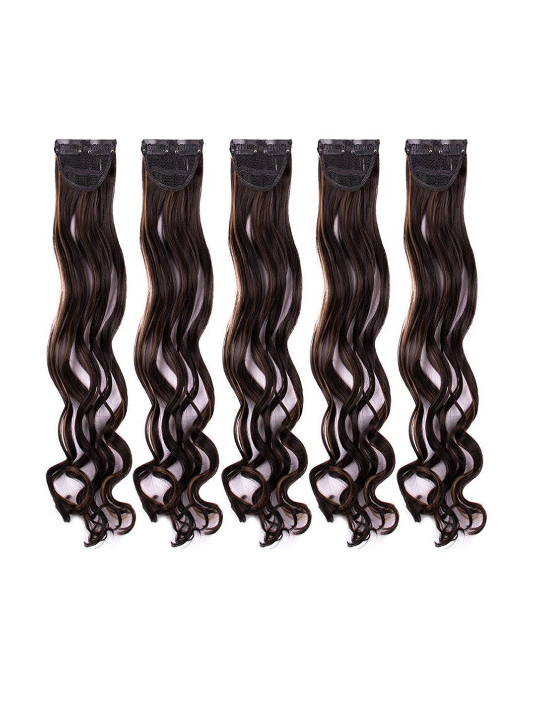 Stasia Street Set Of 5 Clip-In Curly Strand Hair Extension - Dark Brown - 20 Inches