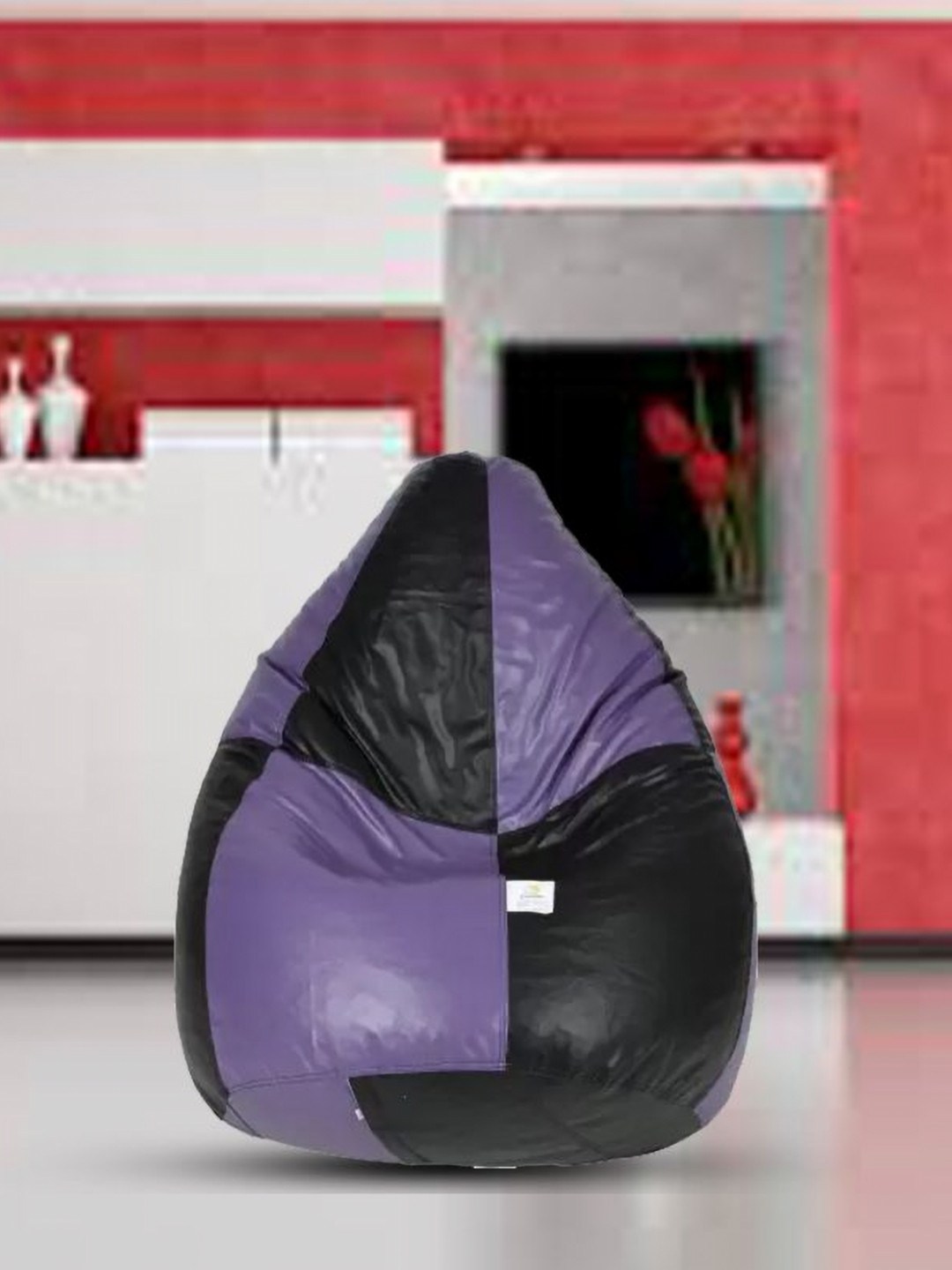 Coaster Shine Black & Purple Colorblocked Tear Drop Bean Bag Cover