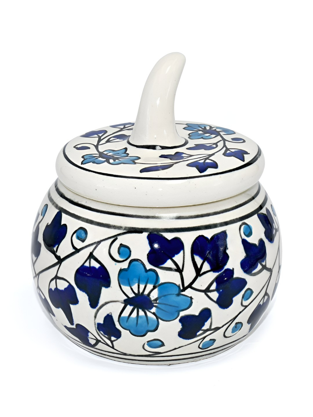 Amoorcart Turquoise Blue Ceramic Container