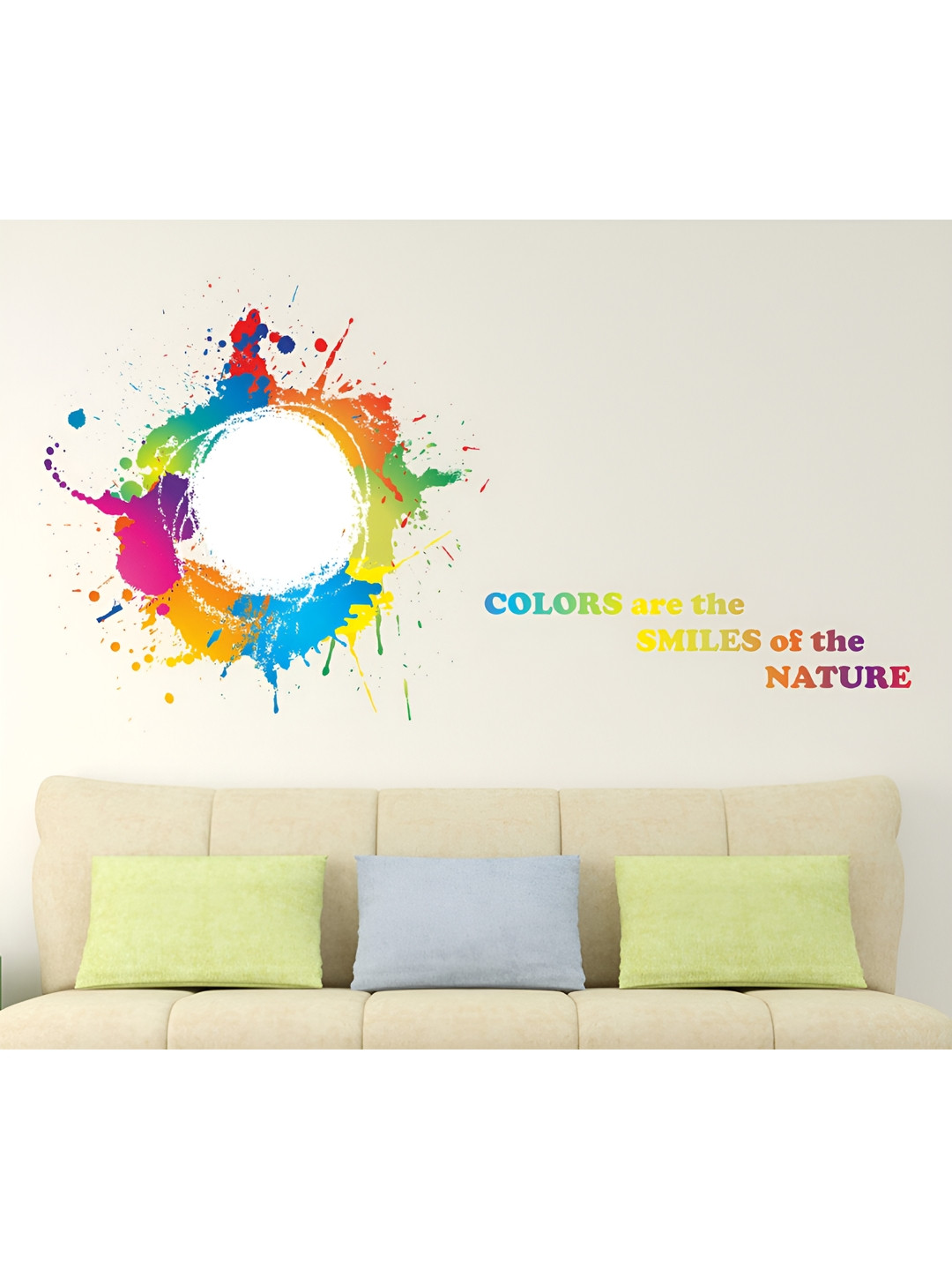 LANSTICK Yellow & Blue Splash Decorative Wall Sticker