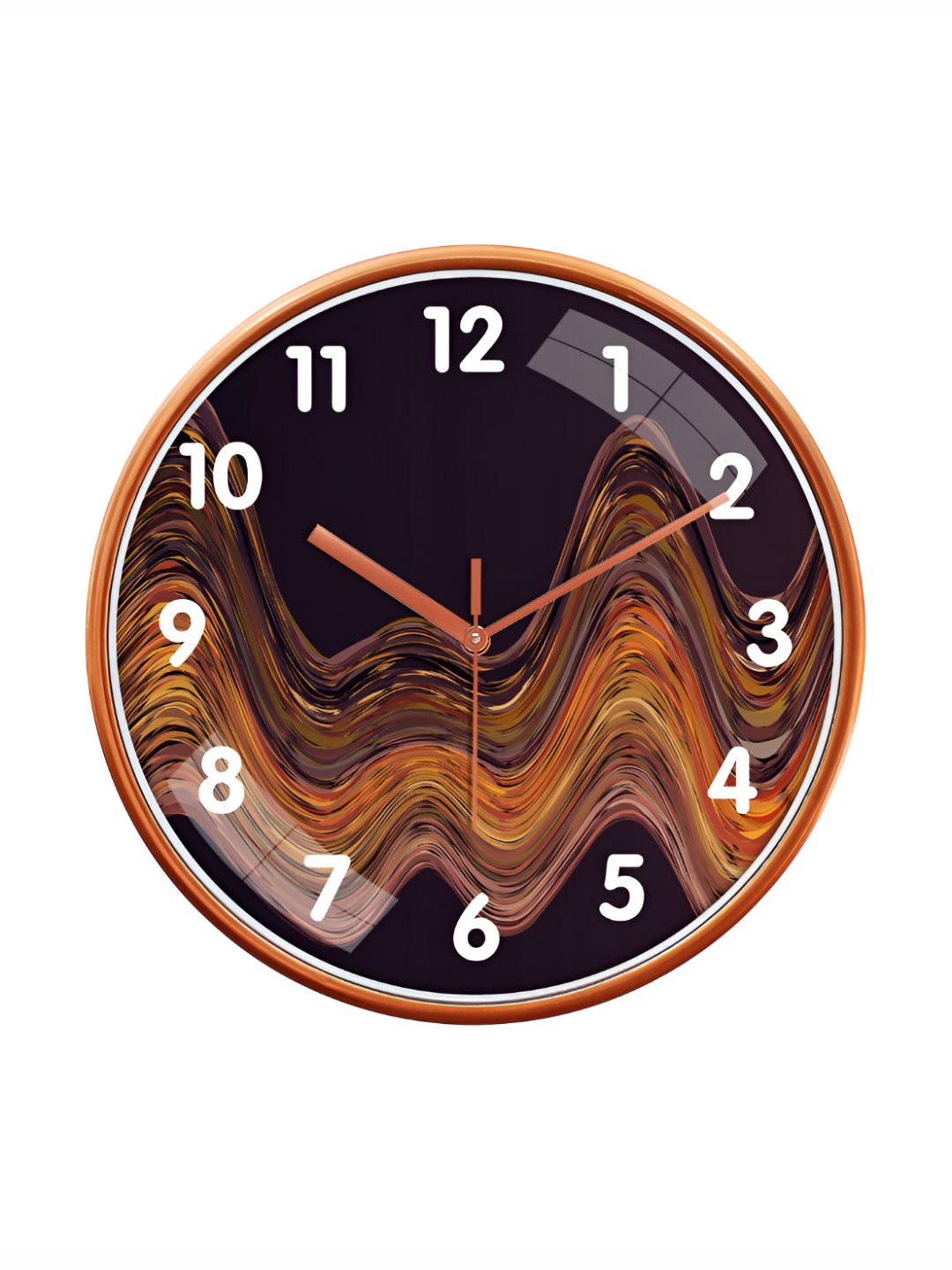 Aura Brown Plastic Large Display Round Battery Analogue Wall Clock-30cm