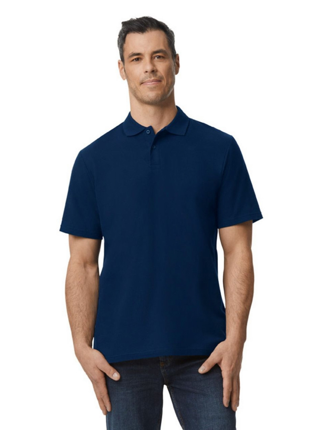 Gildan Men Solid Polo Collar Cotton T-shirt