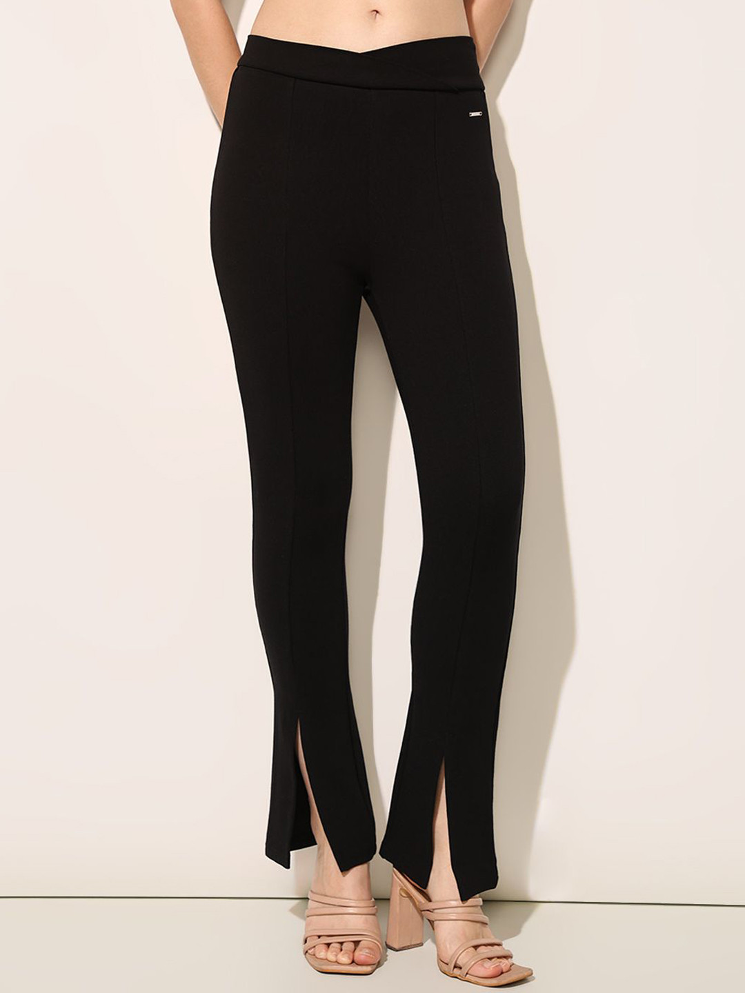 ONLY Women Flared High-Rise Slip-On Wide Leg Trousers