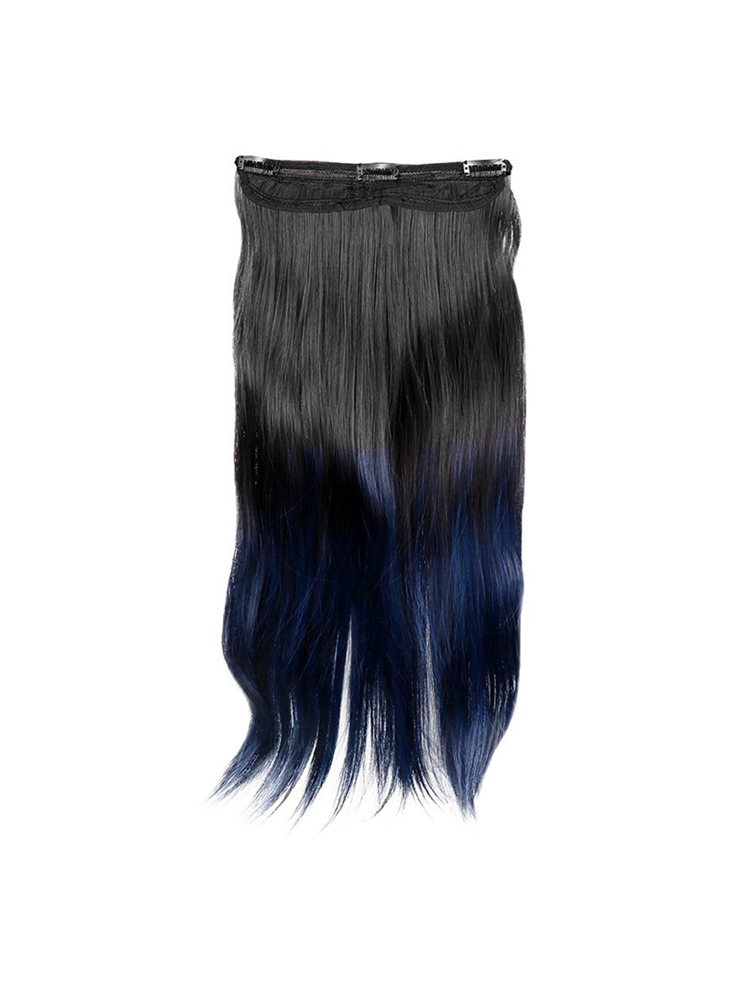 Stasia Street Clip In Straight Scalp Topper Hair Extension- Midnight Blue Ombre- 20 Inch
