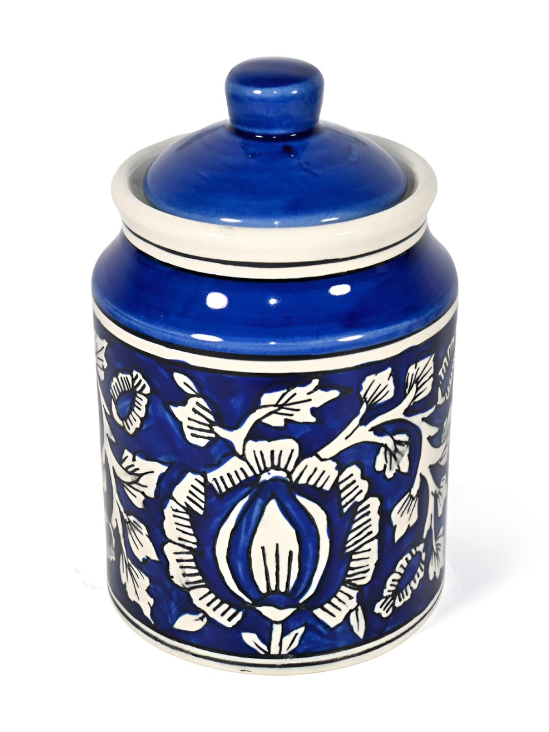 Amoorcart Blue Ceramic Canister Container
