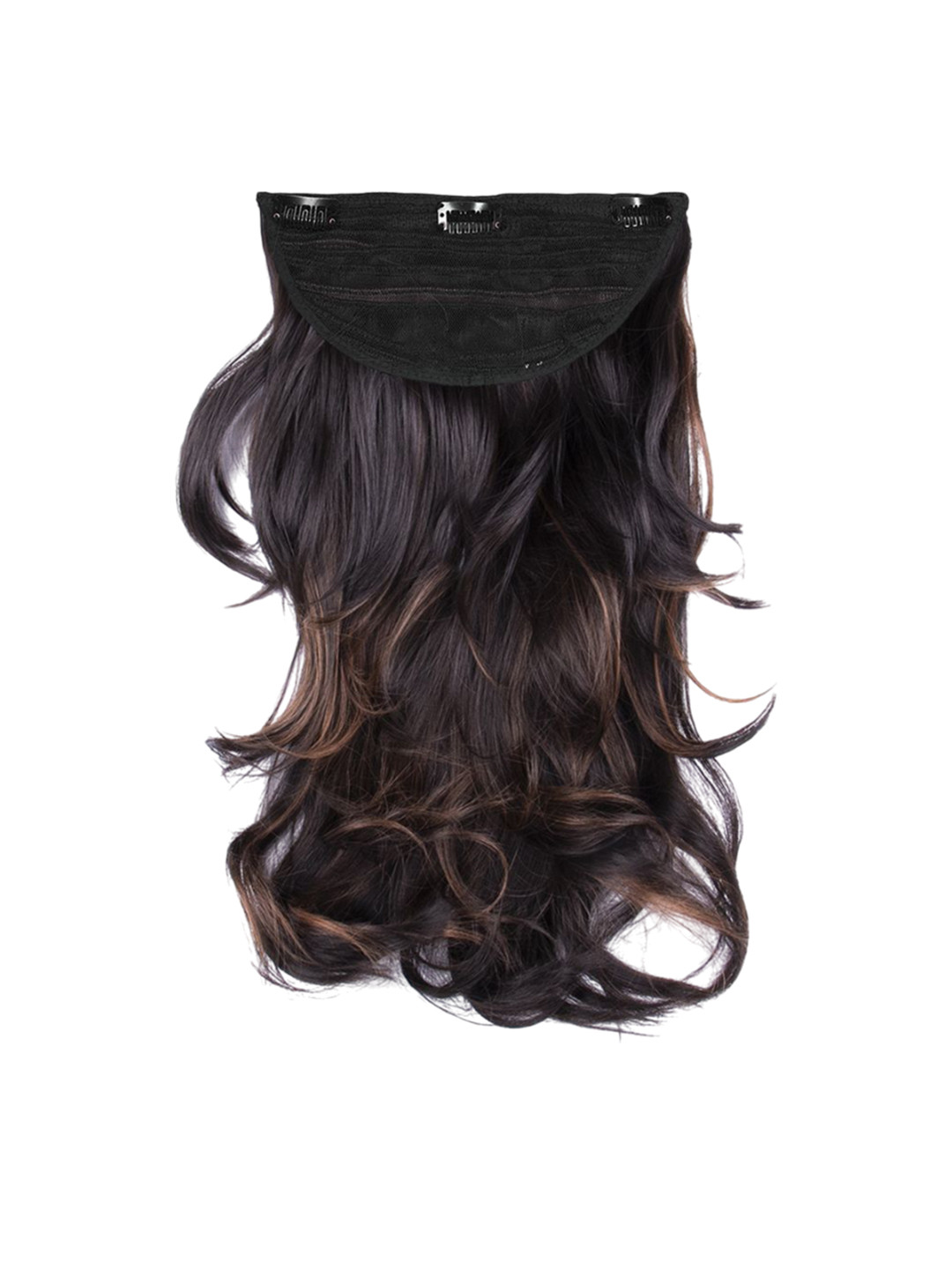 Stasia Street Clip In Curly Scalp Topper Hair Extension - Dark Brown - 18 Inch