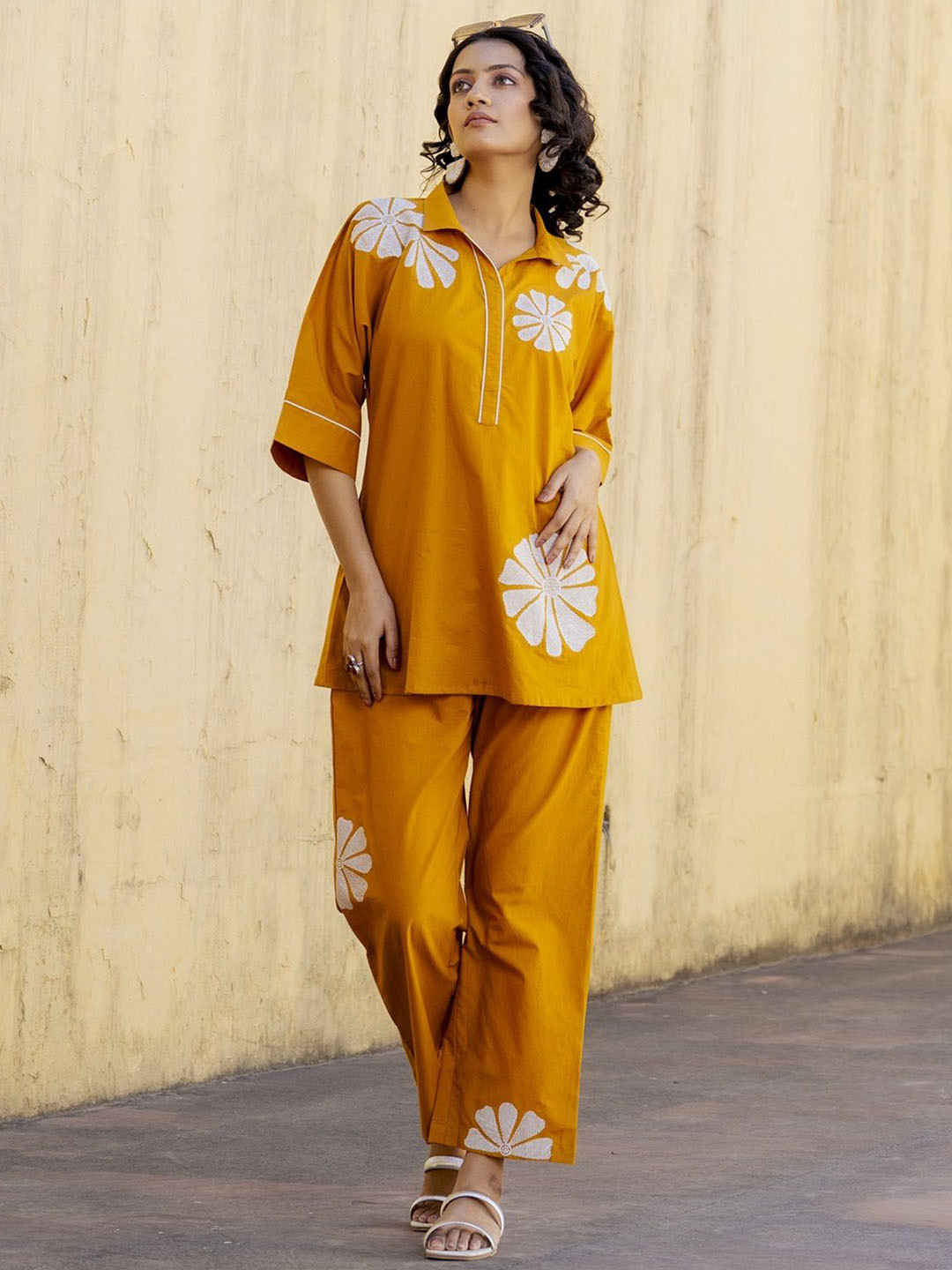 HOUSE OF MORA Embroidered Pure Cotton Co-Ords