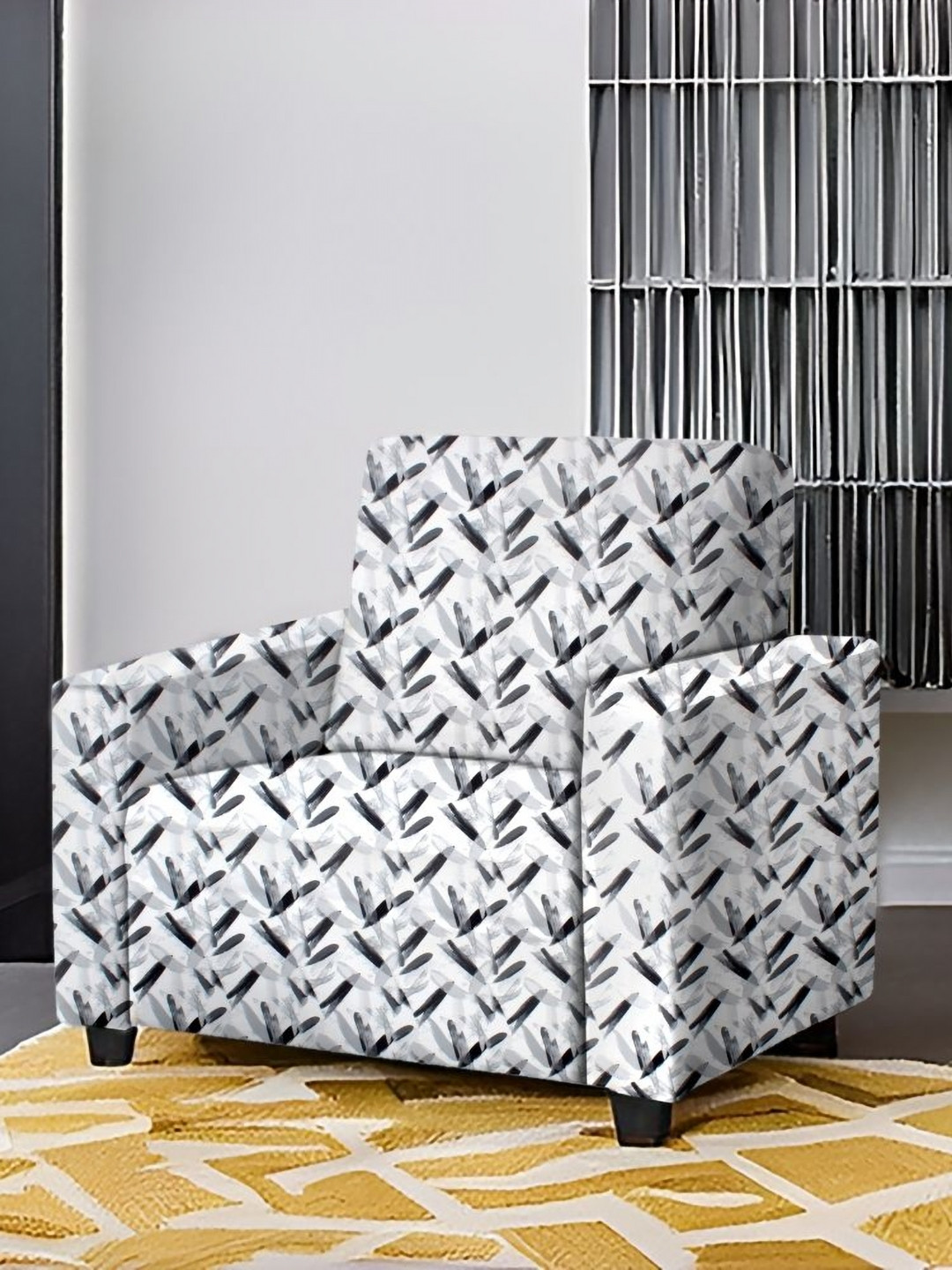 Stylista Black Stretchable Protector Sofa Cover With Arms