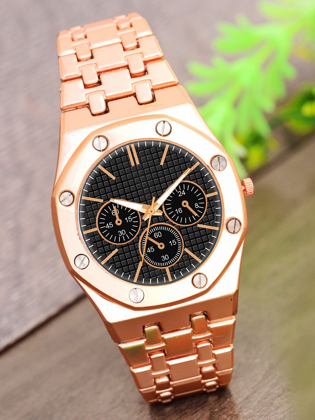 DOUBLERUN Men Dial & Bracelet Style Straps Analogue Multi Function Watch H05NAMT-13