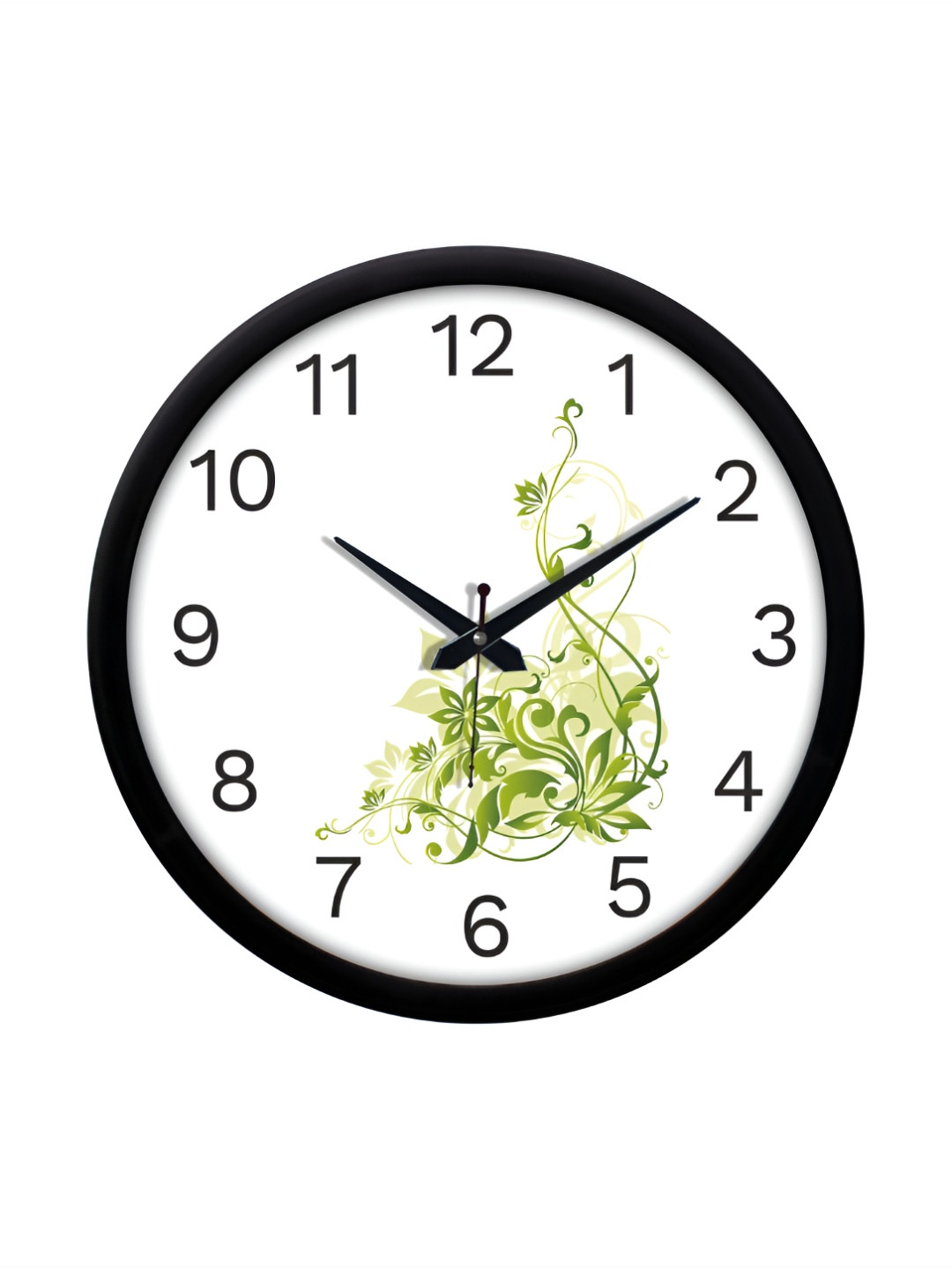 Aura White & Black Printed Round Contemporary Modern Wall Clock