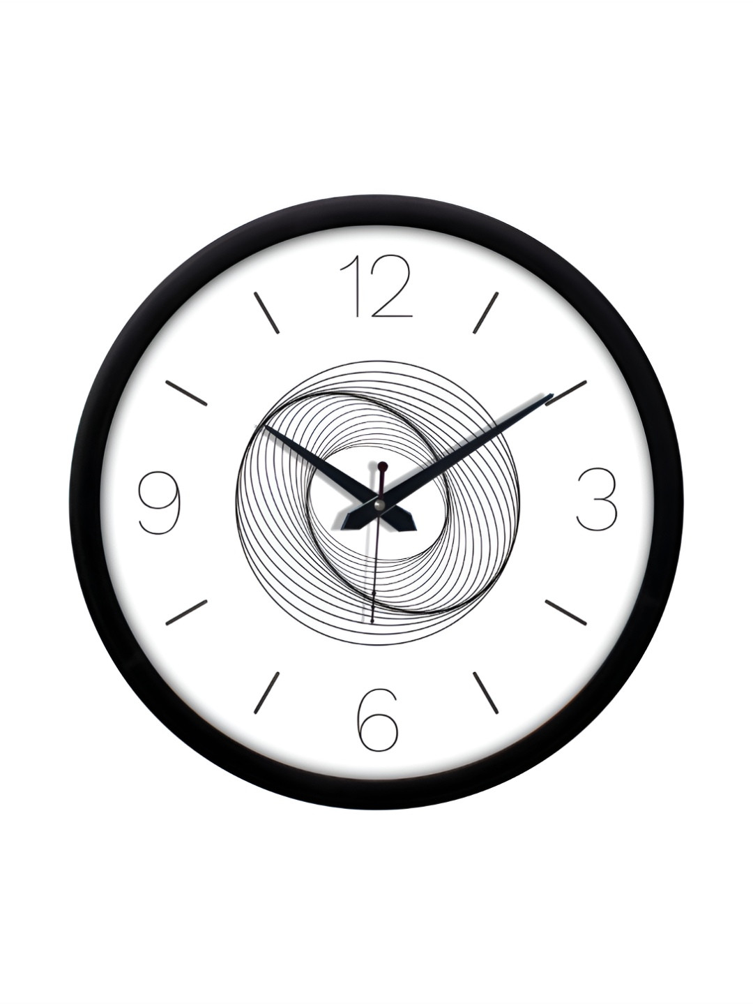 Aura Black & White Printed Round Contemporary Modern Wall Clock