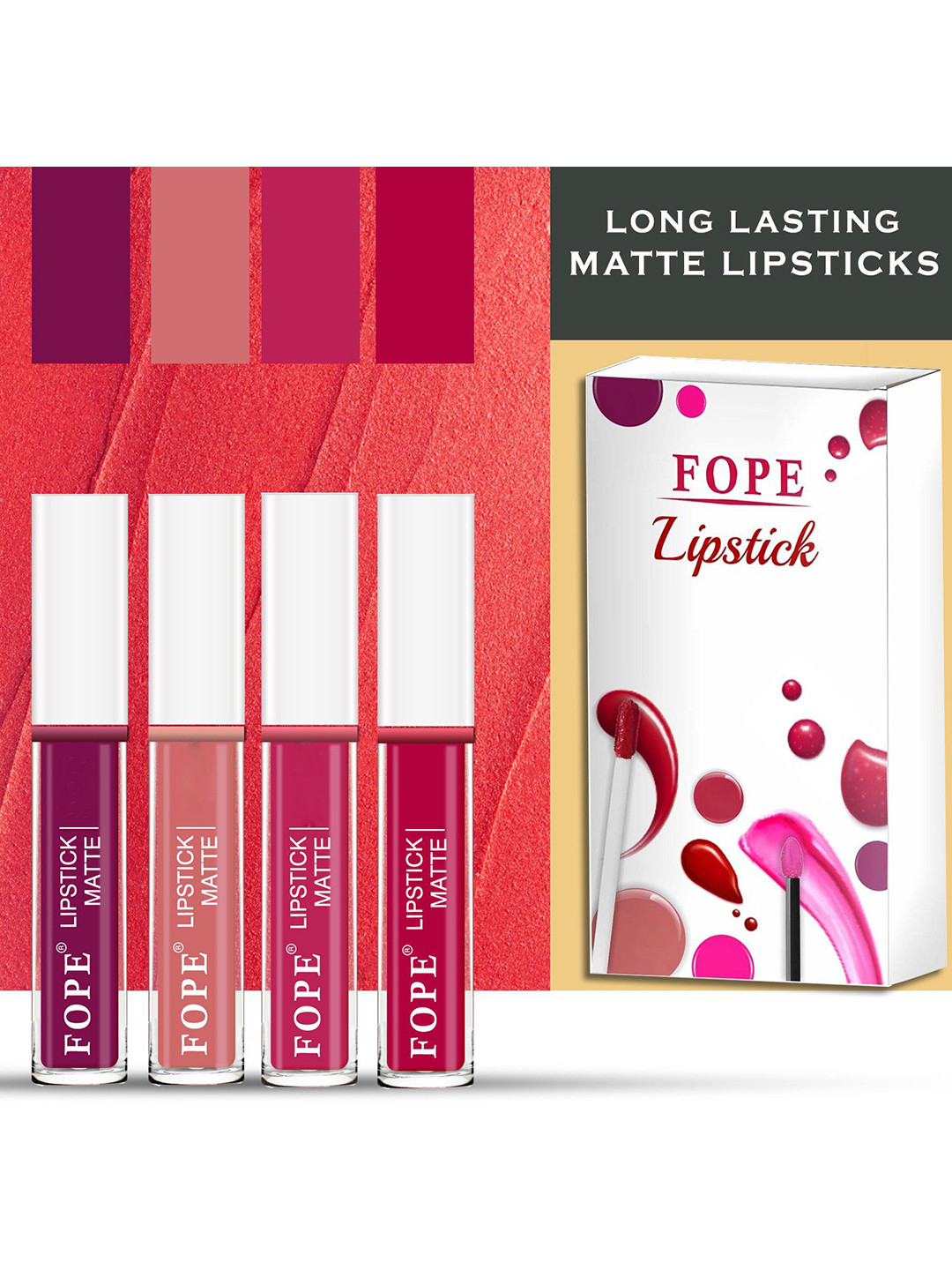 FOPE Revolutionary Set Of 4 Long Lasting Matte Liquid Lipstick - 4 ml Each-1-7-10-11