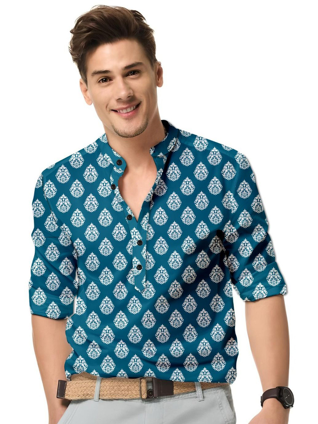 ISUEL FAB Men Ethnic Motifs Printed Casual Shirt