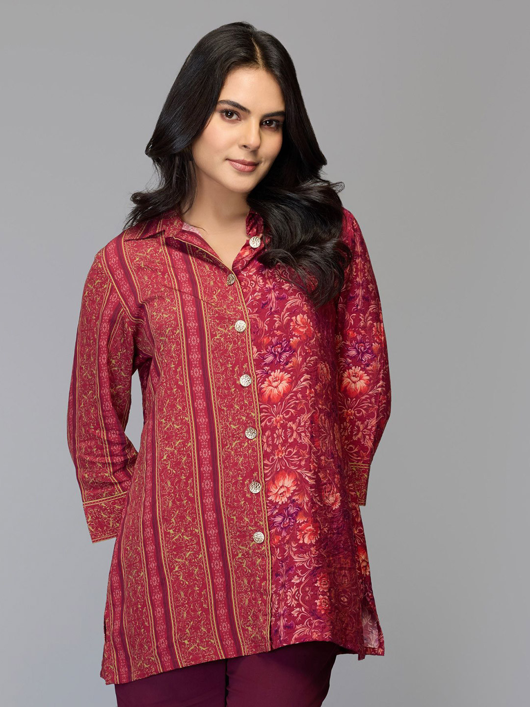 Tamiska By Narendra Kumar Women Floral Printed Shirt Style Regular Top